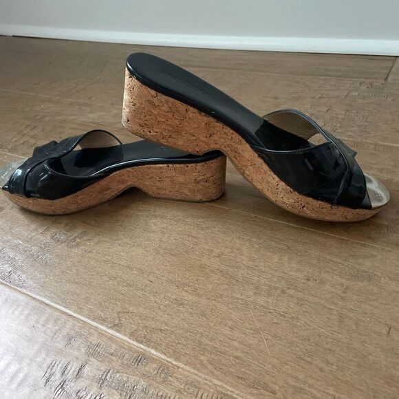 Jimmy Choo Panna Patent Crisscross Slide Sandal, Black - Picture 4 of 4